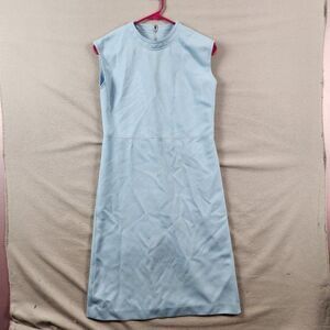 Vintage Blue Pencil Dress 60s/70s LF Petite by Leslie Fay Women's